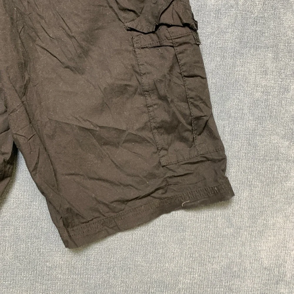 Beverly Hills Polo Club Cargo Shorts Mens 30 Black Cotton Stretch Hiking Outdoor